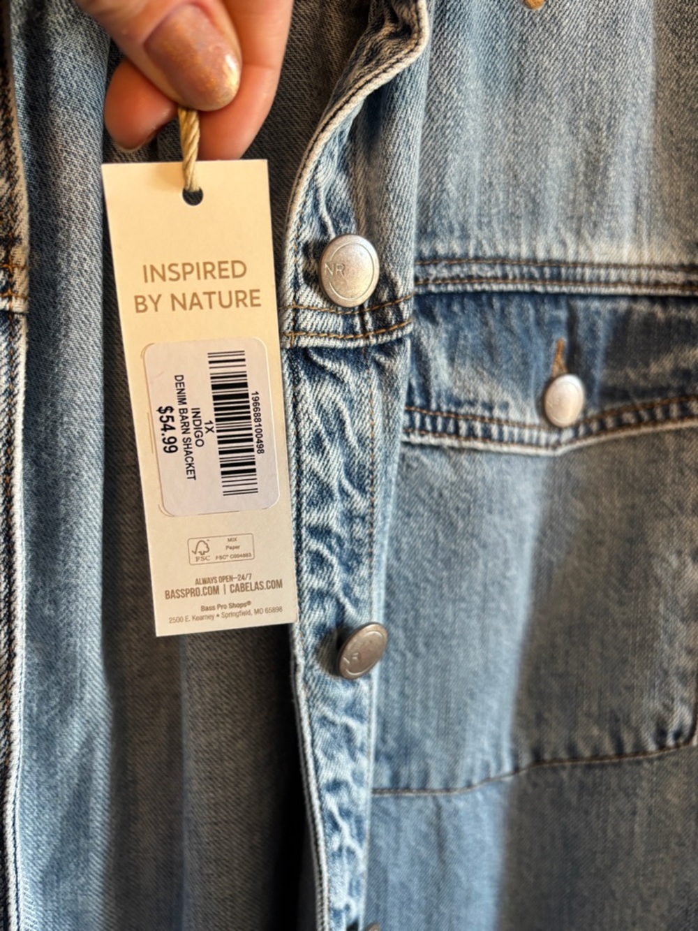 NWT Natural Reflections Denim Barn Chore Button-Down Shirt Jacket | Women’s 1X - Picture 3 of 15